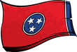 Painted Tennessee flag waving in wind
