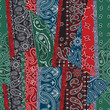 © PrintingSociety - Coloured paisley bandana fabric patchwork abstract vector seamless pattern