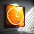 orange as art piece in the art gallary 4k 