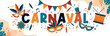 Carnaval - Bannière - Illustrations et titre autour de mardi gras