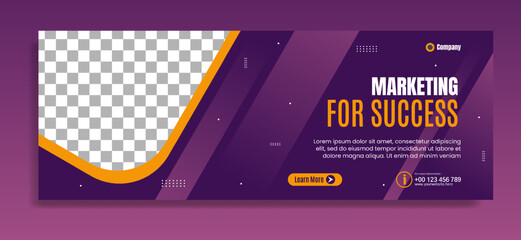 Modern banner template design for business webinar, marketing webinar, online class program, etc