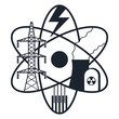 Nuclear power plant - reactor flat icon