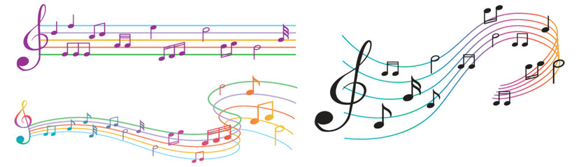 Wall Mural - set of music notes