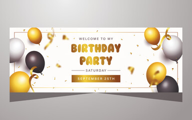 Poster - Happy birthday template banner design