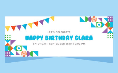 Canvas Print - Happy birthday template banner design