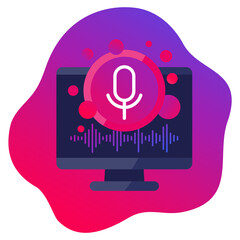 Canvas Print - Voice and audio recognition software icon