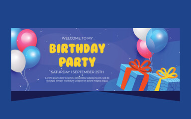 Wall Mural - Happy birthday template banner