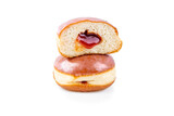 Fototapeta Na drzwi - Doughnuts filled and glazed isolated with jam