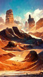 egypt desert landscape with effect of an air prospect forest illustration Generative AI Content by Midjourney