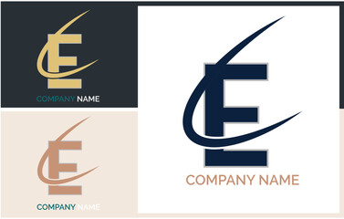 E Letter logo icon design template elements