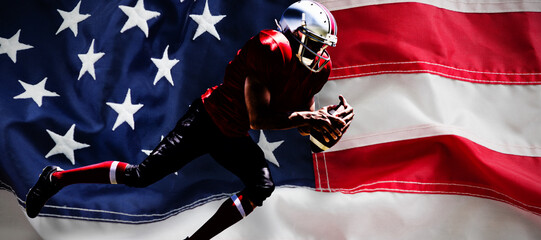 Wall Mural - Composite image of american football player