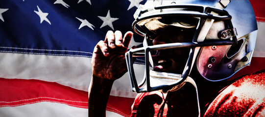 Poster - Composite image of american football player