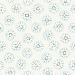 Wall Mural - Floral seamless pattern with blue blow ball dandelion seeds on light background. For textile, wallpapers, gift wrap. Isolated vector.	