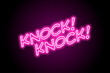 © PicStudio - Neon glowing comic book hentai manga knock knock text sign