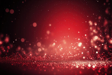 Wall Mural - Red glitter background with sparkle shine, generative ai.