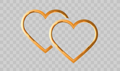 Sticker - Gold Heart Element Design. Valentines Day Template. Vector Illustration