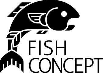 Sticker - Fish Sign Label Icon Concept