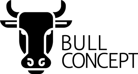 Canvas Print - Bull Sign Label Icon Concept