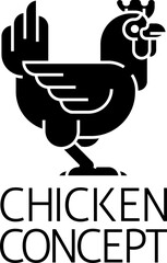 Sticker - Chicken Sign Label Icon Concept