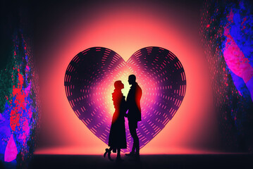 Wall Mural - Warm Connection of Hearts Generative AI