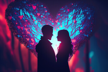 Wall Mural - Warm Connection of Hearts Generative AI