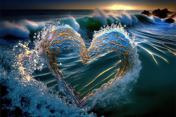 Wall Mural - Love at the Heart of the Sea Generative AI
