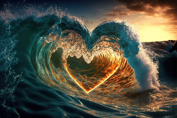 Wall Mural - Love at the Heart of the Sea Generative AI
