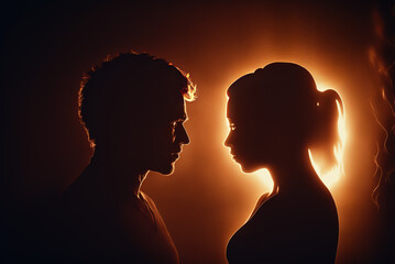 Wall Mural - Spark Between a Man and a Woman Generative AI