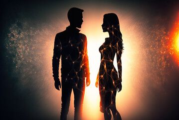 Wall Mural - Spark Between a Man and a Woman Generative AI
