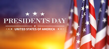 President's Day Holiday Background . American Flag On The Sky. 3d Illustration