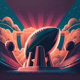 Fototapeta  - Super Bowl American Football background created with generative AI technology
