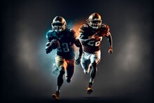 NFL Players Running. Generative AI. 