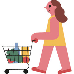 Wall Mural - shopping woman illustration