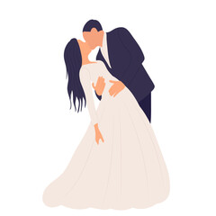 Wall Mural - bride and groom in flat style, wedding isolated