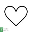 © Ysclips - Heart icon. Simple outline style. Love logo, feeling, romance, weeding decoration, like, emotion concept. Black thin line symbol. Vector illustration design isolated on white background. EPS 10.