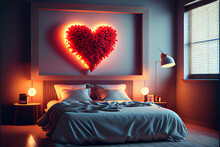Valentine Bedroom Interior Design.generative Ai Technology 