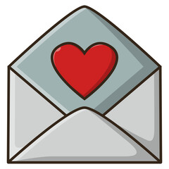 Canvas Print - envelope with heart icon illustration