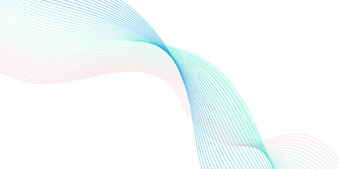 Abstract wavy blue lines on a white background. wavy blend line art. Vector illustration. Colorful blue and orange shiny smooth blend line, wave with lines created using blend tool.