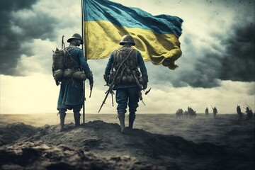 1918 and Ukraine soldier, Generative Ai.