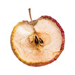 Dried slice of apple on a transparent background. isolated object. Concept of bad harvest or not quality products. Element for design