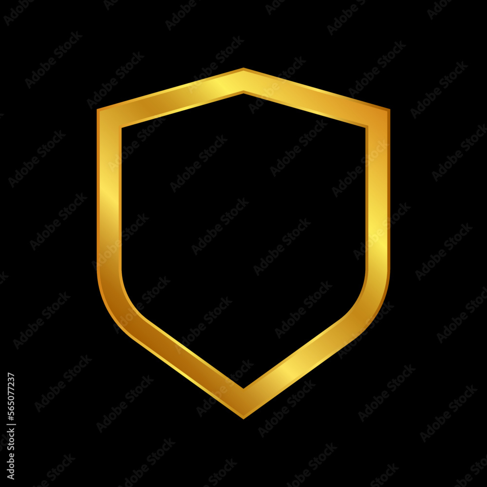 gold shield vector logo template Stock Vector | Adobe Stock