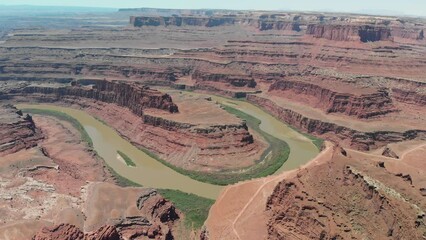 Canvas Print - Aerial view of Dead Horse State Park in Canyonlands, Utah