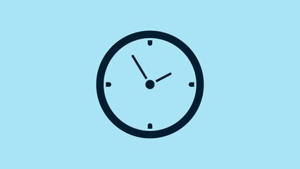 Poster - Blue Clock icon isolated on blue background. Time symbol. 4K Video motion graphic animation