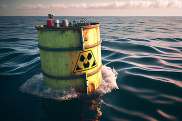 barrel containing dangerous and radioactive material are discharged into the sea