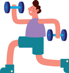 Poster - young man lifting dumbbells