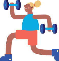 Wall Mural - blond woman lifting dumbbells