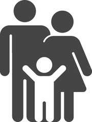 Wall Mural - Parents and kid black icon. Family together symbol