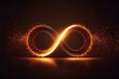 glowing neon infinity symbol in the night. Generative AI
