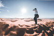 person in Sahara desert