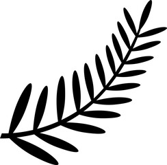 Wall Mural - decorative natural branch. black floral leaves element